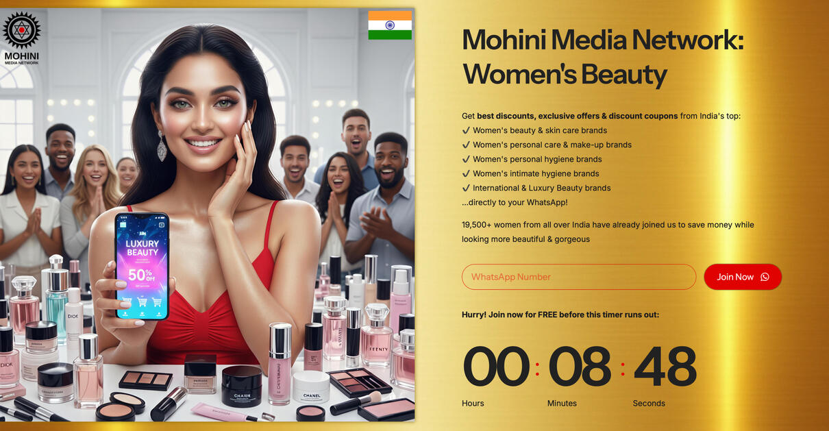 Mohini Media Network: (Women's Beauty): 19,500+ WhatsApp Subscribers