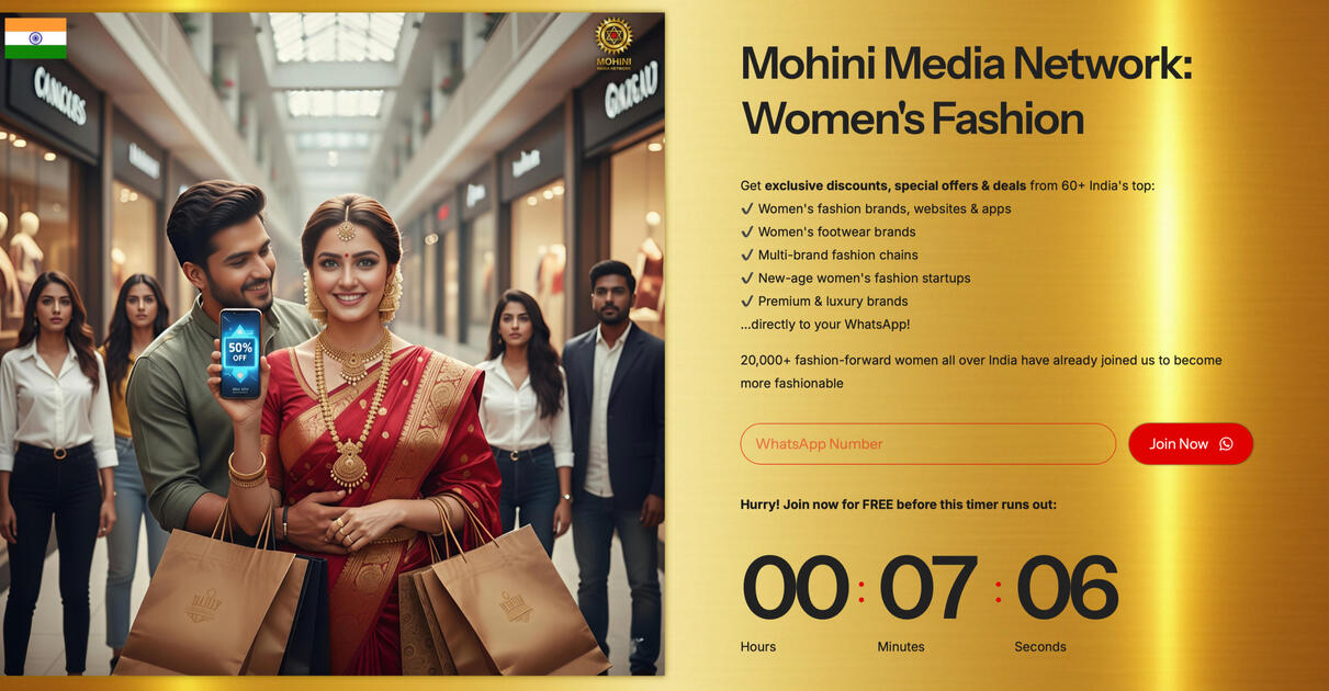 Mohini Media Network (Women's Fashion): 20,000+ WhatsApp Subscribers