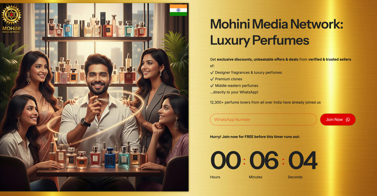 Mohini Media Network (Luxury Perfumes): 12,300+ WhatsApp Subscribers